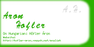 aron hofler business card